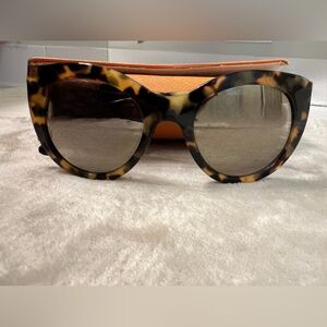 Tory Burch Rounded Cat Eye Brown Tortoise Shell Sunglasses